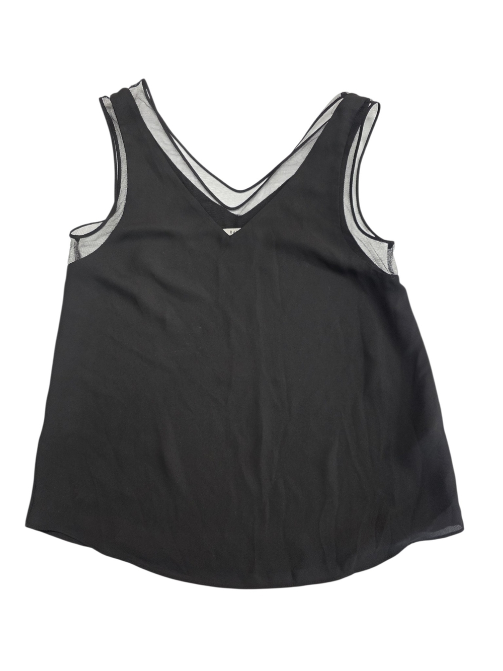Babaton Black V-Neck Double-Strap Mesh-Trim Camisole